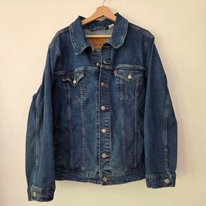 Levi's Denim Trucker Jacket Blue Original Button Up Mens 3X